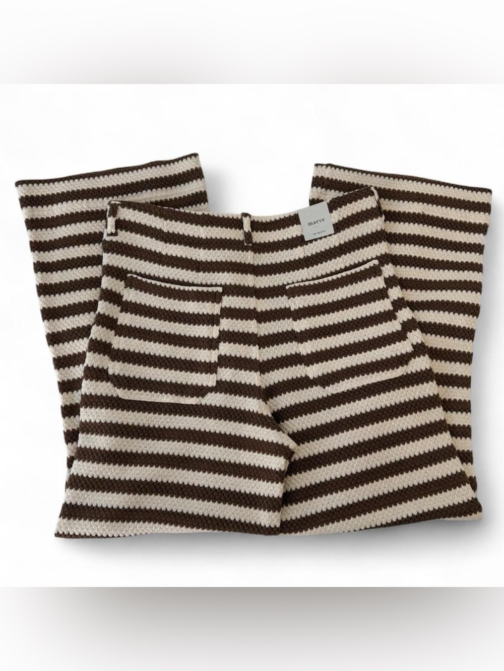 Maeve-Anthropologie brown and cream striped pants - Picture 2 of 4